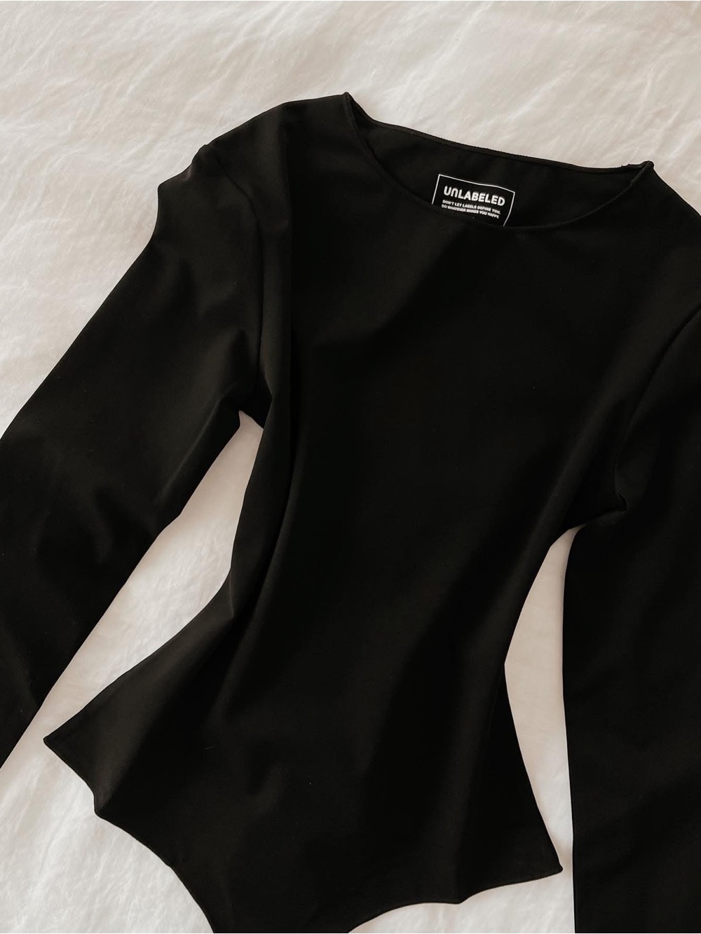 Unlabeled by Anna Petrosian Black Long-Sleeve Women's Bodysuit